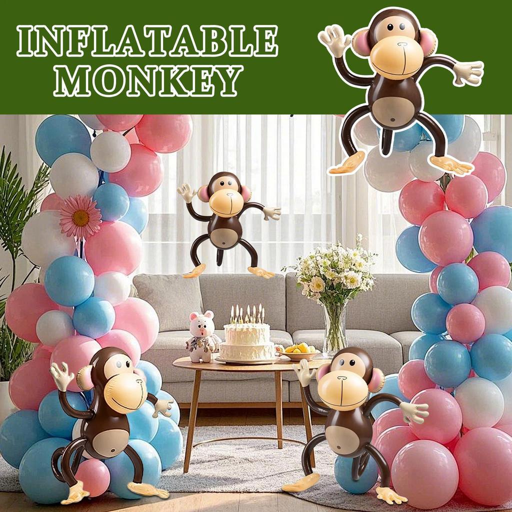 PVC Inflatable Monkey Balloon Inflatable Animal Monkey Toy Kids Happy Birthday Party Decors Kids Favor Monkey Ballon Photo Props