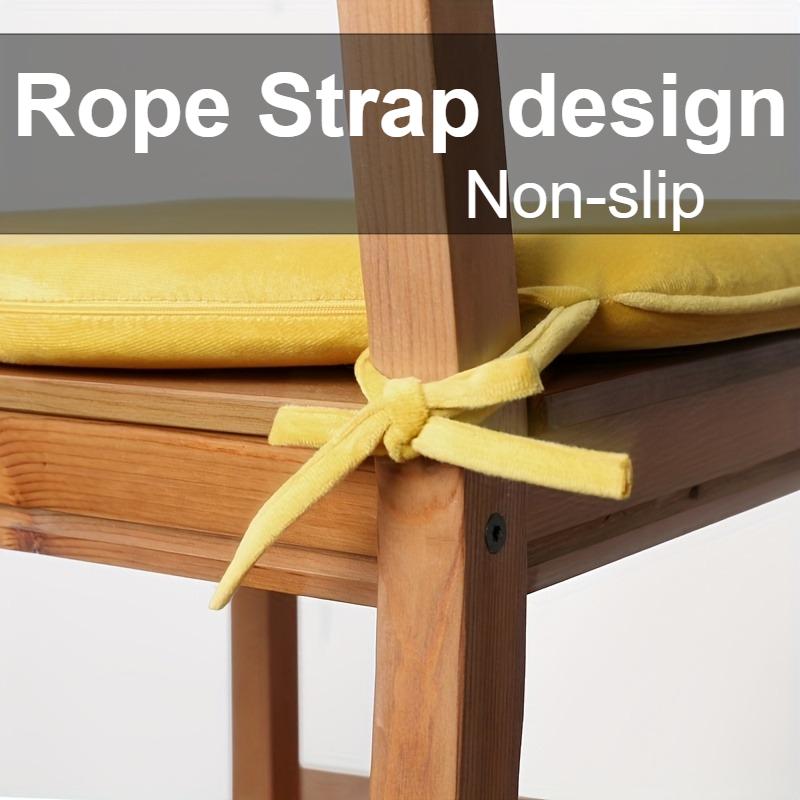 Non-Slip Dining Chair Seat Pad with Fixed Rope Multi-Color Velvet Chair Cushion Soft Sponge Filling for Home Kitchen Dining Room