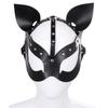 Black PU Leather Cat Face Mask