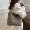 Spring Woolen New Plaid 225 New Trendy Casual Large Capacity Underarm Shoulder Tote Bag
