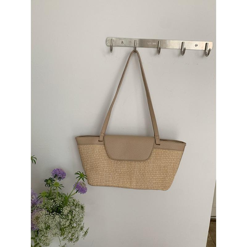 

Niche Vintage Vacation Beach Straw Bag Woven Bag Spring Ladies Bag Casual Shoulder Underarm Tote Bag хаки