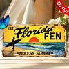 Karpfen PC Vintage Florida für Surf Metallwandkunst Dekoration Vintage für Surfbrett Und Palme Strandschild Florida für Surf Dekoration