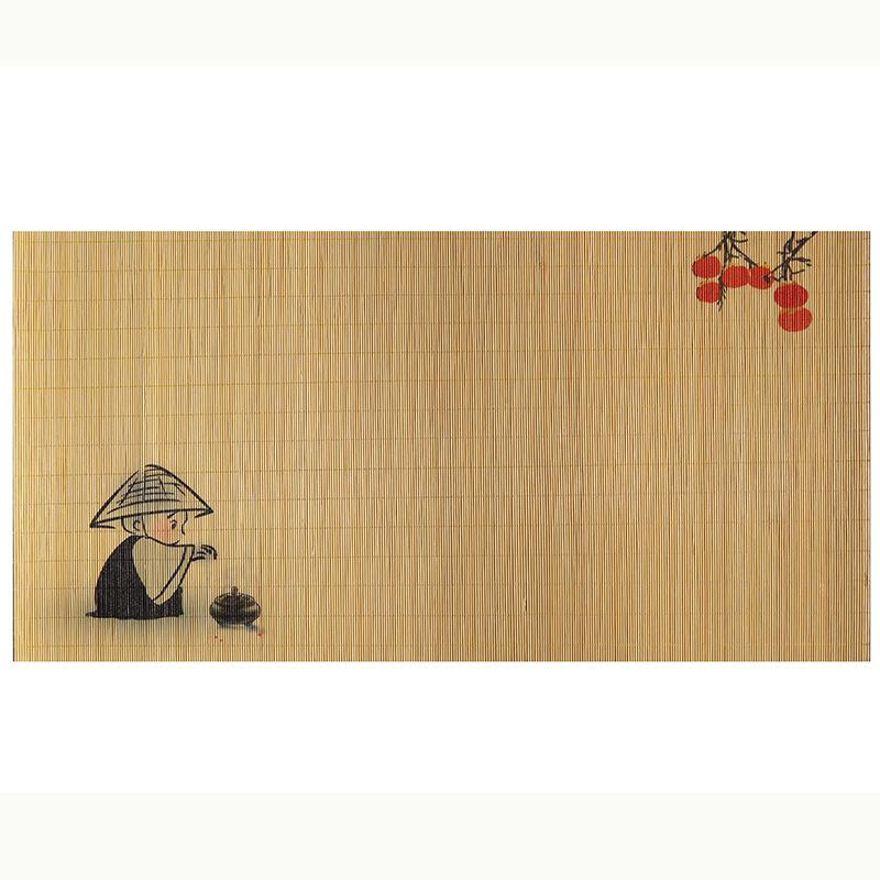 Laitu Chinese-style Zen bamboo tea mat custom-printed hand-painted bamboo table flag handmade tea ceremony teapot mat placemat