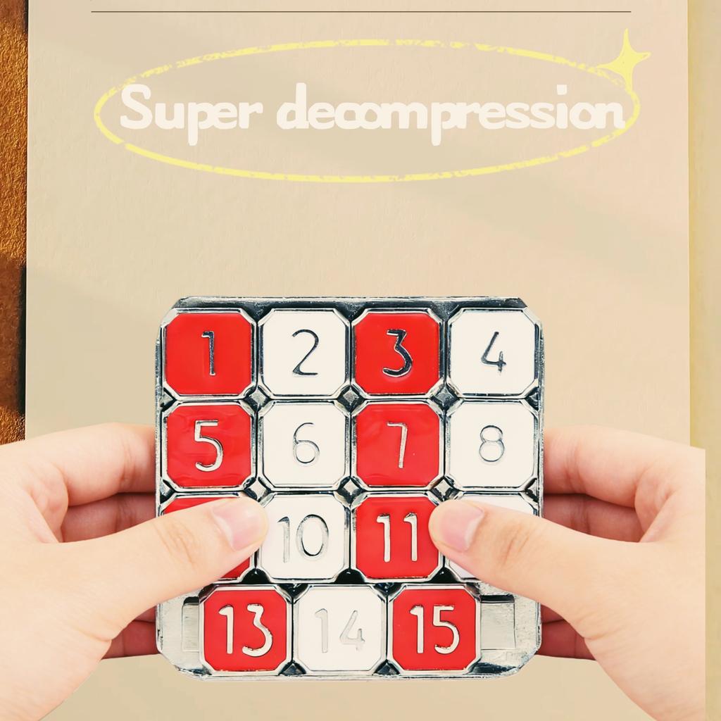 Classic Metal Number Sliding Puzzle Brain Teaser Toy Kids Educational Jigsaw Game Stress Relief Kindergarten School Gift