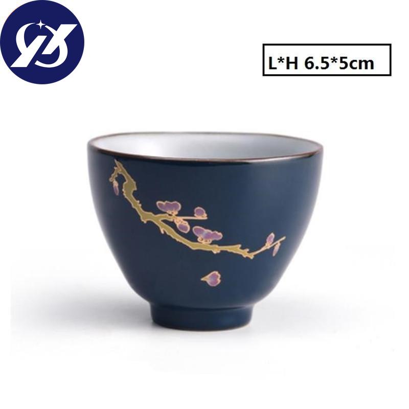 Indigo Handmade Teacup Home Personal Master Cup Hand Painted  Drinkware 60ml