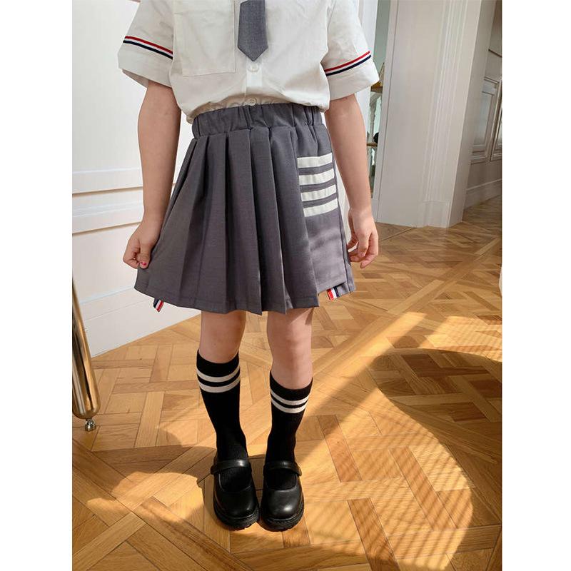 

Летний комплект для девочек в корейском академическом стиле: плиссированная юбка и рубашка 140