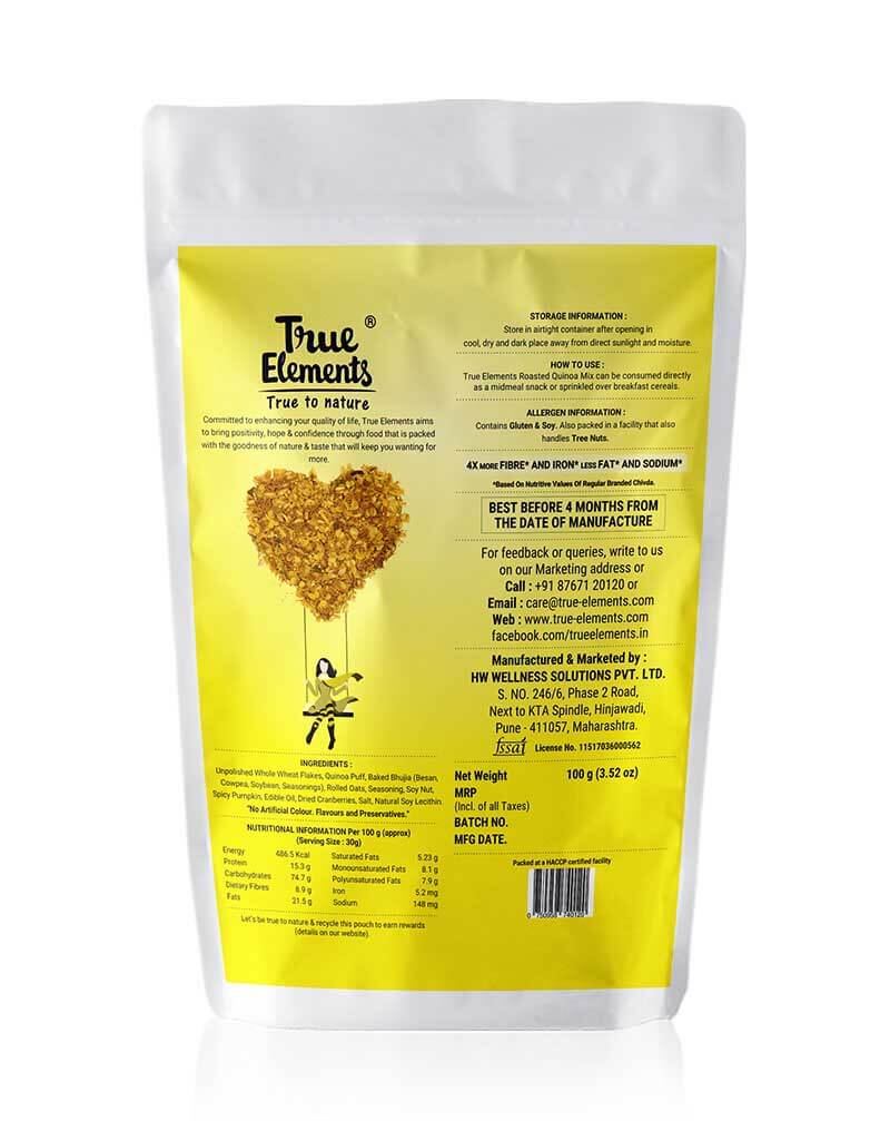 Mixture: Fried Quinoa and Spicy Masala (100 G), Roasted Quinoa Mix Spicy Masala, True Elements