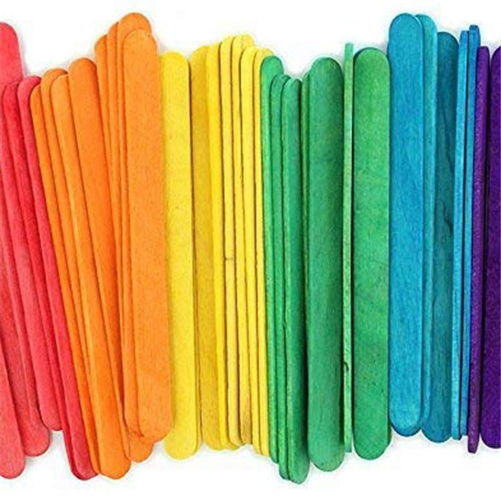 Colorful Popsicle Sticks For Crafts Large Color Craft Sticks 100 Sticks