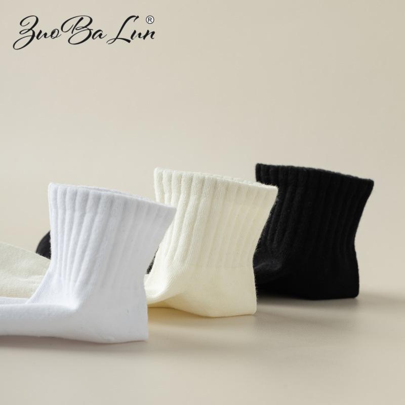 5 Pairs of Pure Cotton Sweat-absorbing and Odor Proof Basketball Mid Length Socks for Women In Summer