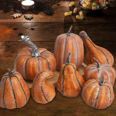 8x Artificial Pumpkins Decoration Foam Autumn Harvest Simulation for Festival