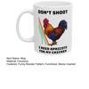 Caneca Engraçada de Galo Meme Não Atire Preciso de Damascos para Minha Galinha Caneca para Gamers Xícara de Café Cerâmica Presente para Streamers E Amantes de Memes