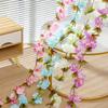 Port of Love Silk Flower Vines: Long Strip Artificial Flowers for Wedding and Home Wall Decoration