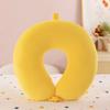 New in Minimalist Plush U-shaped Pillow Neck Airplane Pillow Traveling Car Home Office  Neck Flight Pillow Snap Strap Soft Cover