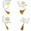 Leaf Vein Metal Bookmark Tassels Book Clip Cute Hollowed Out Bookmark  Student Stationery