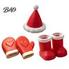 Indoor Christmas Decoration Supplies Theme Ornaments, Santa Hats/Boots/Gloves Decorative PLA Figures, 3D Printed Holiday Crafts for Home Showcase