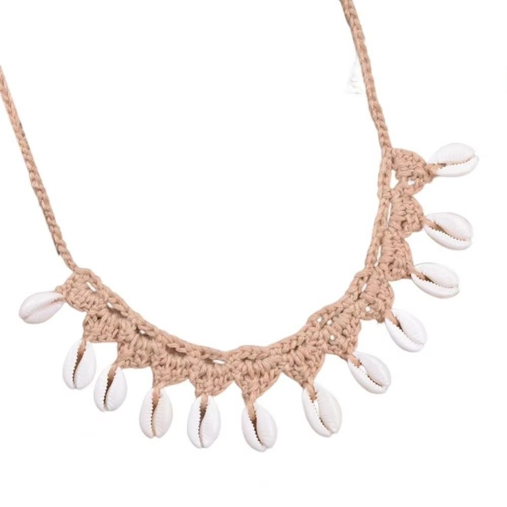 Hand Woven Beach Necklaces Rope Rope Choker Elegant Shell Necklace
