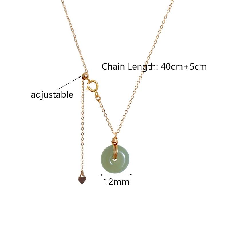925 Sterling Silver Round Green Stone Pendant Necklace Women Gold Necklace Necklace Fashion Jewelry
