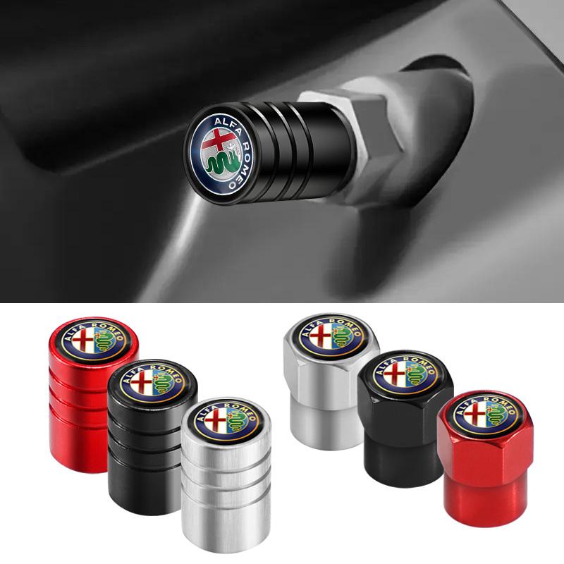2026 Hot Sticker 4Pcs Colour Metal Car Wheel Tire Valve Caps Stem Covers Accessories For Alfa Romeo 4C 159 Spider Giulia Giuliet