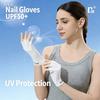 Comfortable Sun Protection Gloves for Girls, Anti Baking Black Ice Silk Cotton Half Finger Exposed Gloves, Summer Ice Sensation