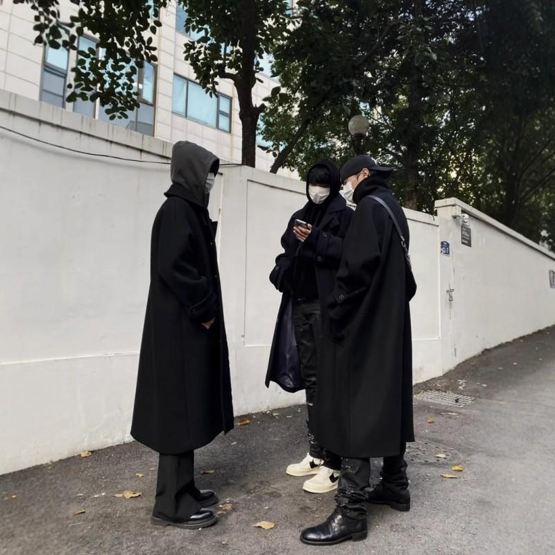Long Wool Blend Overcoat Women Oversized Knee-Length Trench Coat Winter Fashion Outerwear