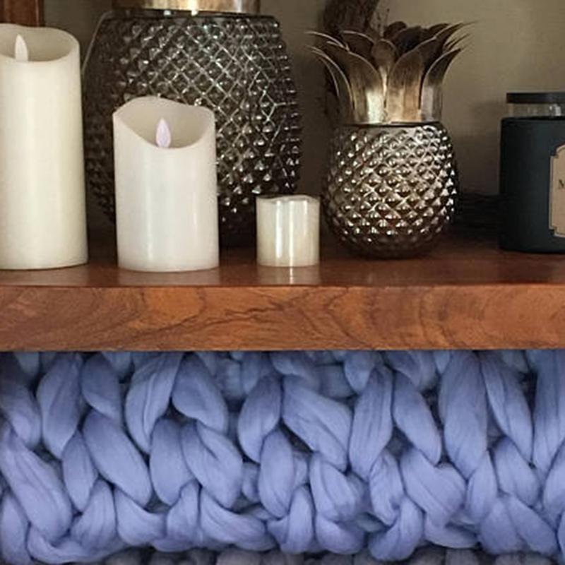 Hand Chunky Knitted Blanket Thick Yarn Merino Wool Bulky Knitting Throw Blankets Throw Carpets Soft Warm Winter Home Sofa Bed