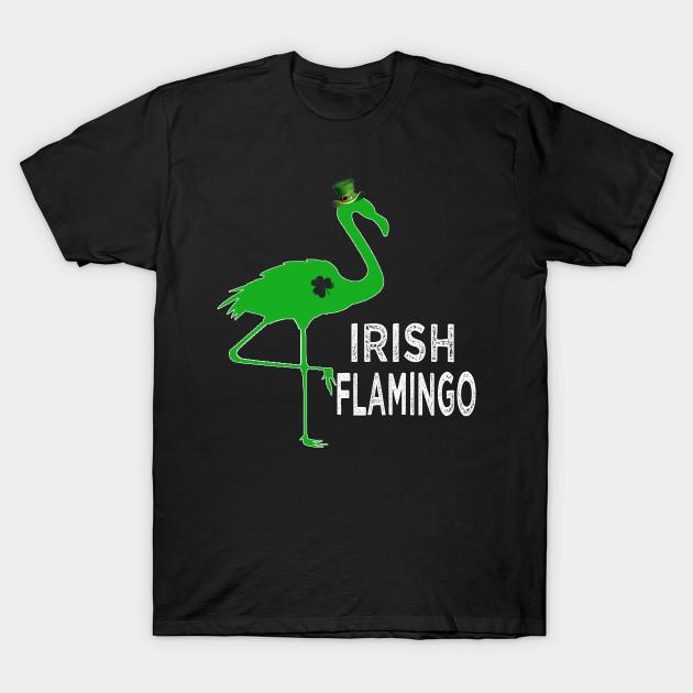 Men Black Print T-shirt Irish Flamingo No-Cut Transfer Paper Print Cotton Tshirt 4XL