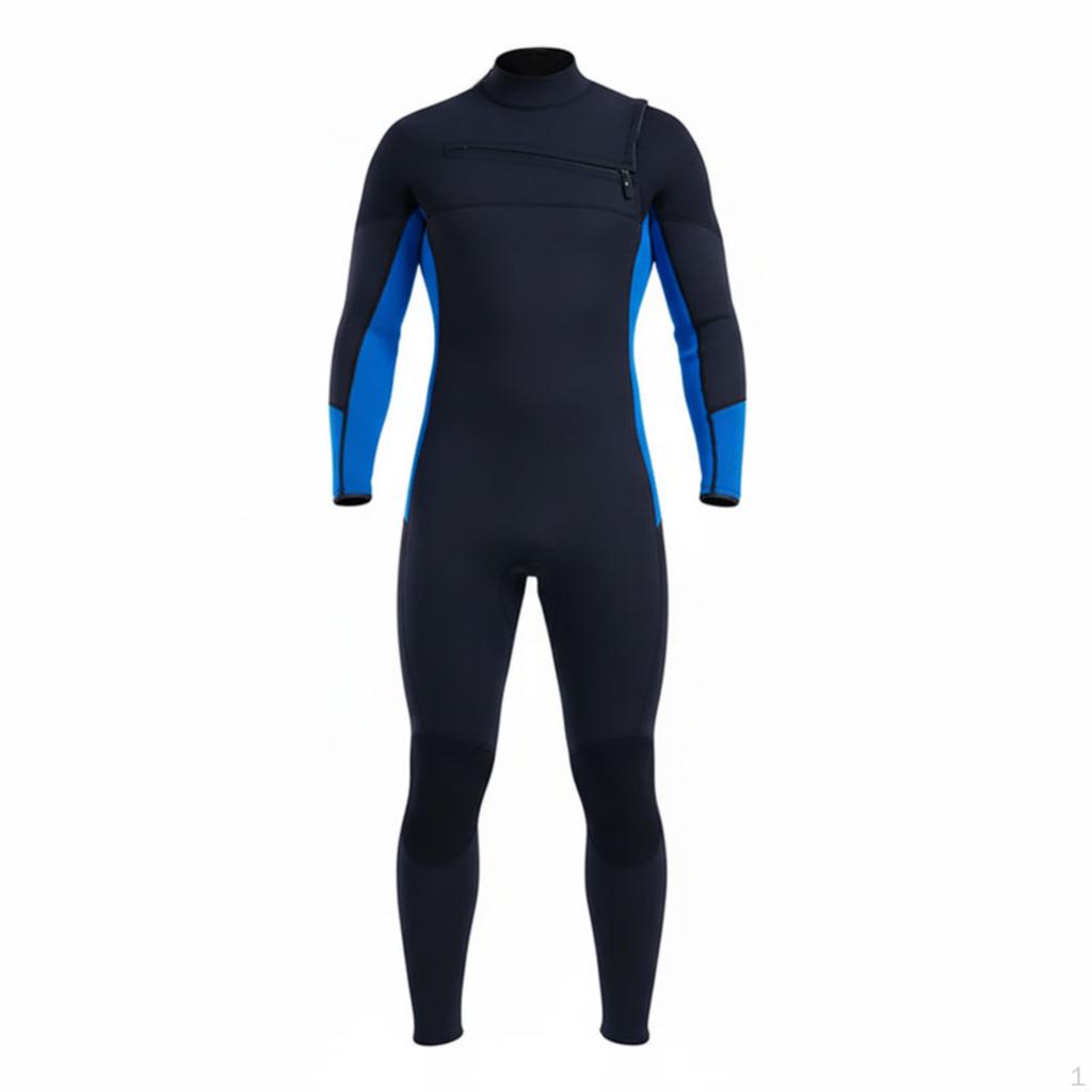 Wetsuit, 2/3mm Full Torso, Warm, Quickdry, for Diving, Surfing S Blue