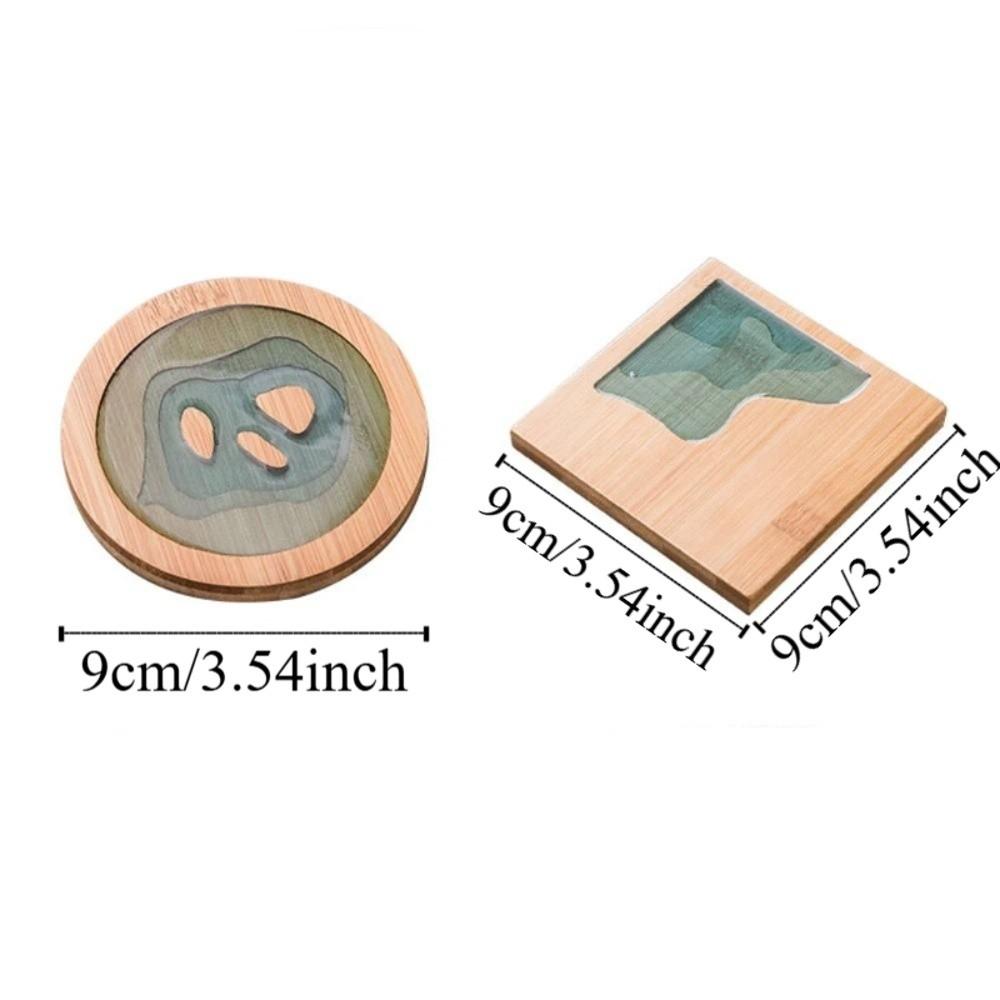 Ocean Wave Design Art Coaster Round Shape Cup Mat New Cup Holder  Home Decoration