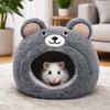 Cartoon Hamster Warm Nest Semi-enclosed Bear Shape Guinea Pig House Plush Windproof Hamster Cotton Nest Cage Accessories