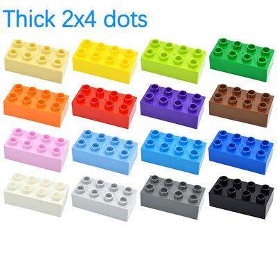 6 Pezzi 2x4 Punti Grande Dimensione Mattoncino Spesso Blocchi da Costruzione 2*4 Classico Educativo Parte Accessori Compatibile MOC Grande Giocattolo Bambino Duploes