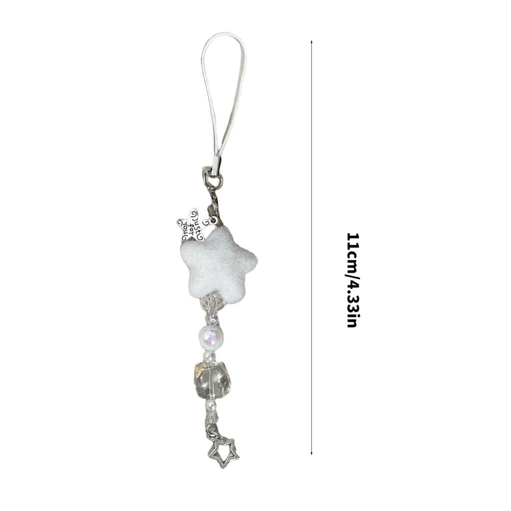 Flocking Snowflake Star Phone Pendant Soft Phone Jewelry Delicate Phone Strap Stylish Phone Decoration for Any Occasion