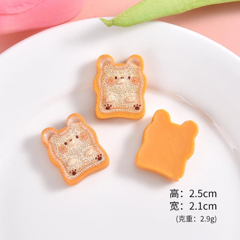 5pcs Animal Toast Bread Cat Resin Charms Pendant Jewelry Making Supplies Keychain Necklace Earrings Pendants DIY Findings