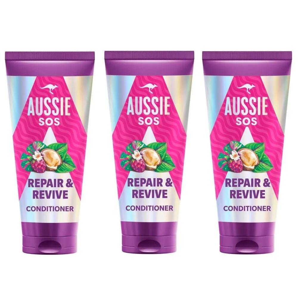 Aussie SOS Repair Revive Conditioner for Damaged Hair 350ml x 3 bottles