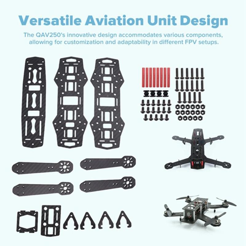Carbon Fiber Drones Frame Rack For Easy Assembly High Strength Design QAV250 Drones Frame Stable Flight Performances