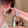 Silver Needle Fashion Zircon Flower Small Tassel Earrings Women's Light Luxury High-end Niche Design Celebrity Ear Jewelry