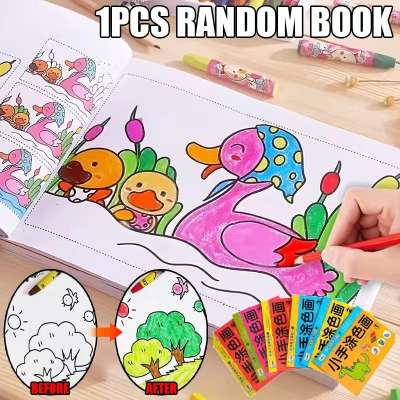 48-Page Children Coloring Books 2-5 Years Old Early Education Drawing Book with Cars Animals School Stationery Gift