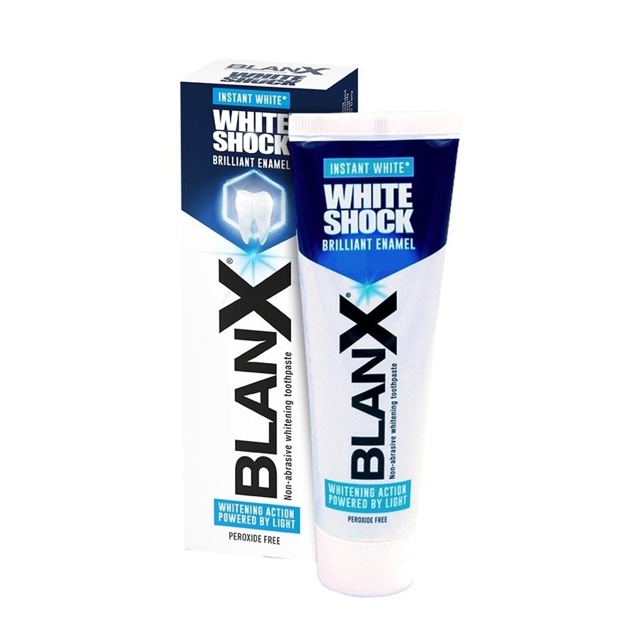Pasta dental blanqueadora de esmalte BlanX White Shock Brilliant, 75 ml