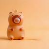 Cute Capybara Bubble Blowing Squeeze Fidget Pendant Toy Soft Pinch Spit Bubble Anti-Stress Toy Schoolbag Hanging Ornament