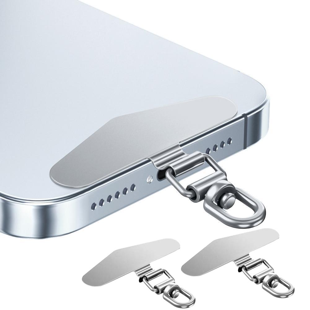 Pack of 2 Stainless Steel Lanyard Patch,360° Rotating Connector for iPhone/Samsung/Universal Smartphone Anti-lost Lanyard Gasket