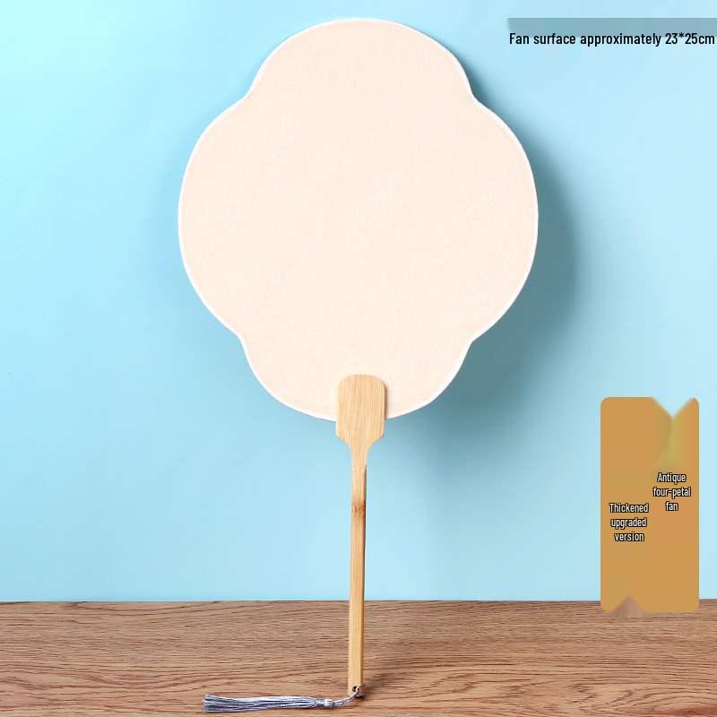 Double-Sided Thickened Xuan Paper Round Fan for Watercolor, Calligraphy, and Handwriting - Ancient Style Intangible Cultural Heritage Palace Fan.
