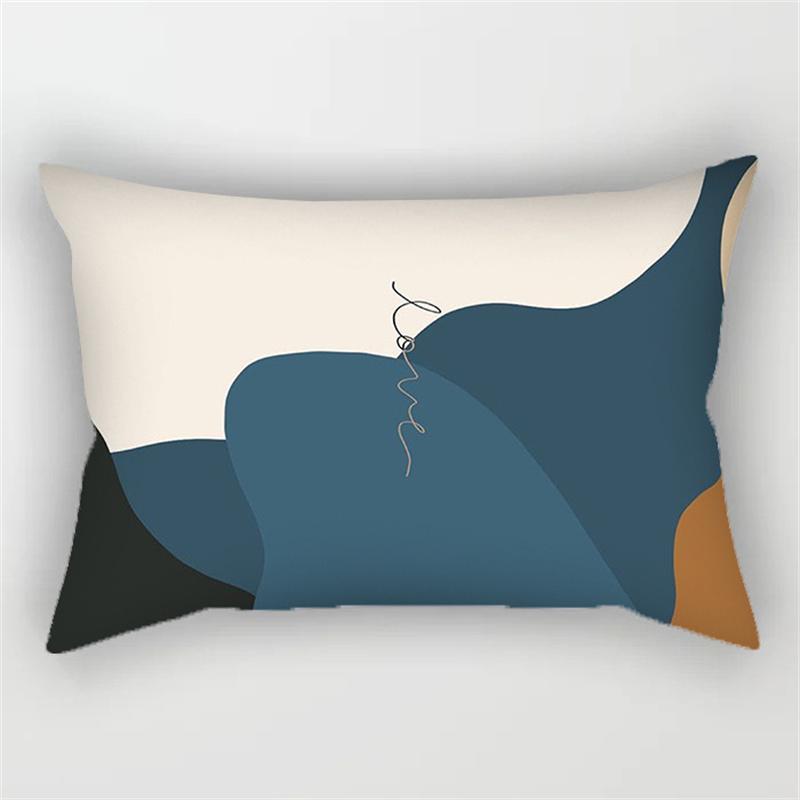 30x50cm Geometric Pillowcase Home Decor Cushion Cover Abstract Leaves Plant Patchwork Rainbow Polyester