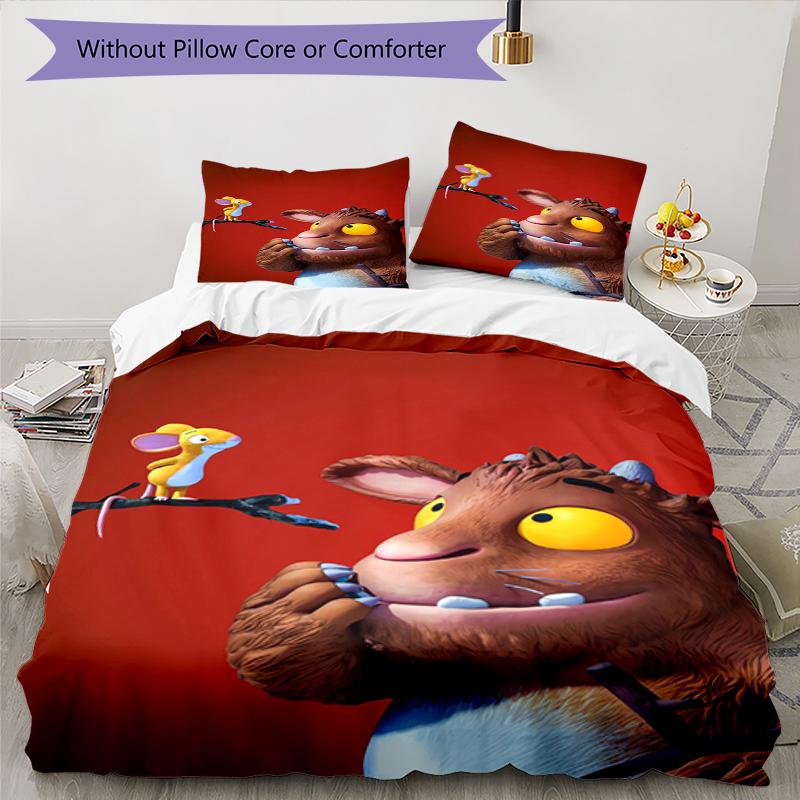 Set Biancheria da Letto Il Gruffalò 3 Pezzi Copripiumino Chiusura Include 1 Copripiumino & 2 Federe, Morbido e Confortevole per Tutte le Stagioni.