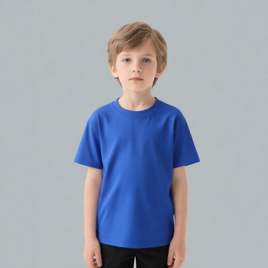 Children's Cotton Short-Sleeve Summer T-Shirt with Printed Design - Ideal for Activities and Class Uniforms