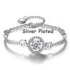 Elegant Zircon Gemstones Button Bangle Bracelet In Stainless Steel For Stylish Girls