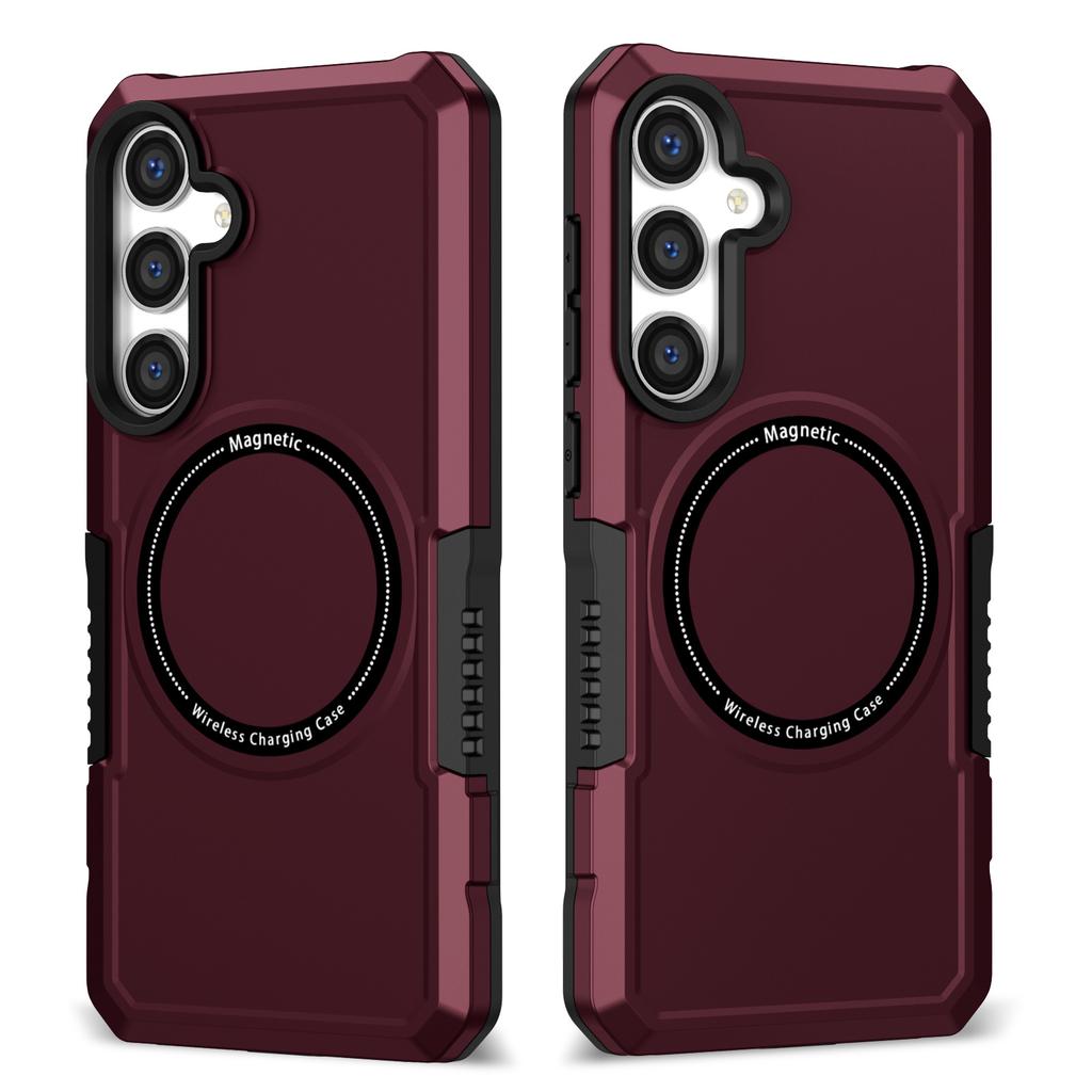 For Samsung Galaxy S24+ Magnetic Case PC+TPU Scratch-Resistant Back Cover
