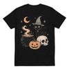 Black Cat Witch Graphic Spooky Hallowen Black T Shirt Gift For Friends