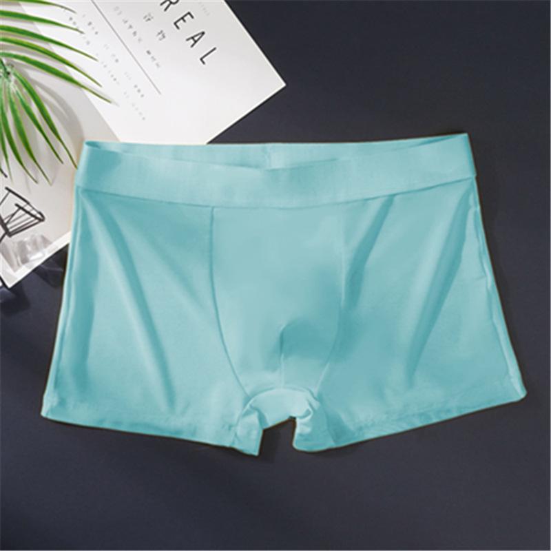 Men's Seamless Ice Silk Breathable Boxer Briefs - Lightweight, Comfortable Summer Underwear with Waistband