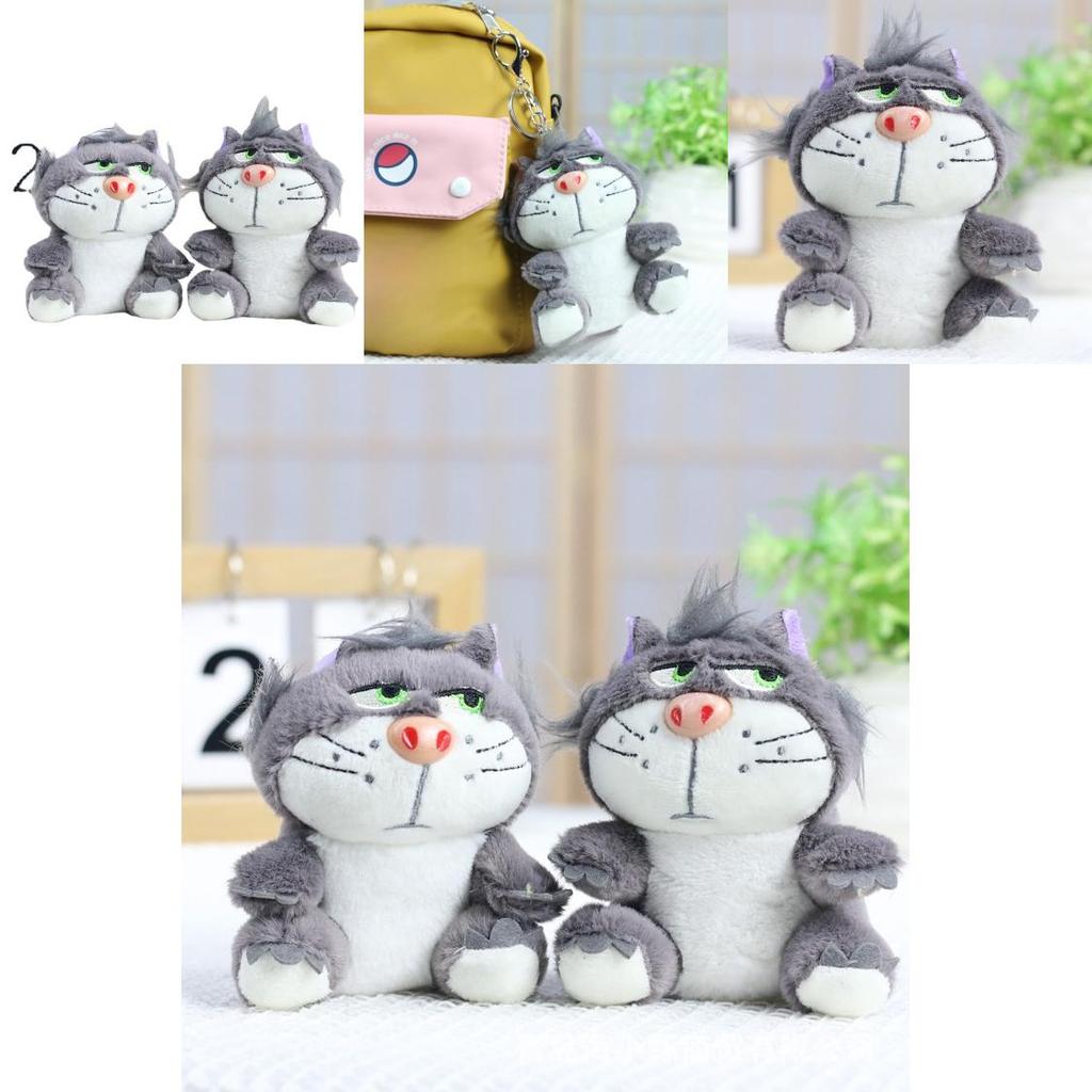 Adorable Lucifer Cat Plush Toy Keychain Cute Soft Figurine For Backpack Decoration