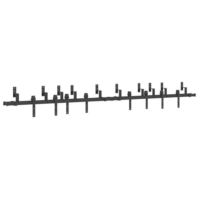 VidaXL Kit de quincaillerie de porte coulissante 305 cm acier noir, quincaillerie de porte coulissante, rail de porte de 3295739