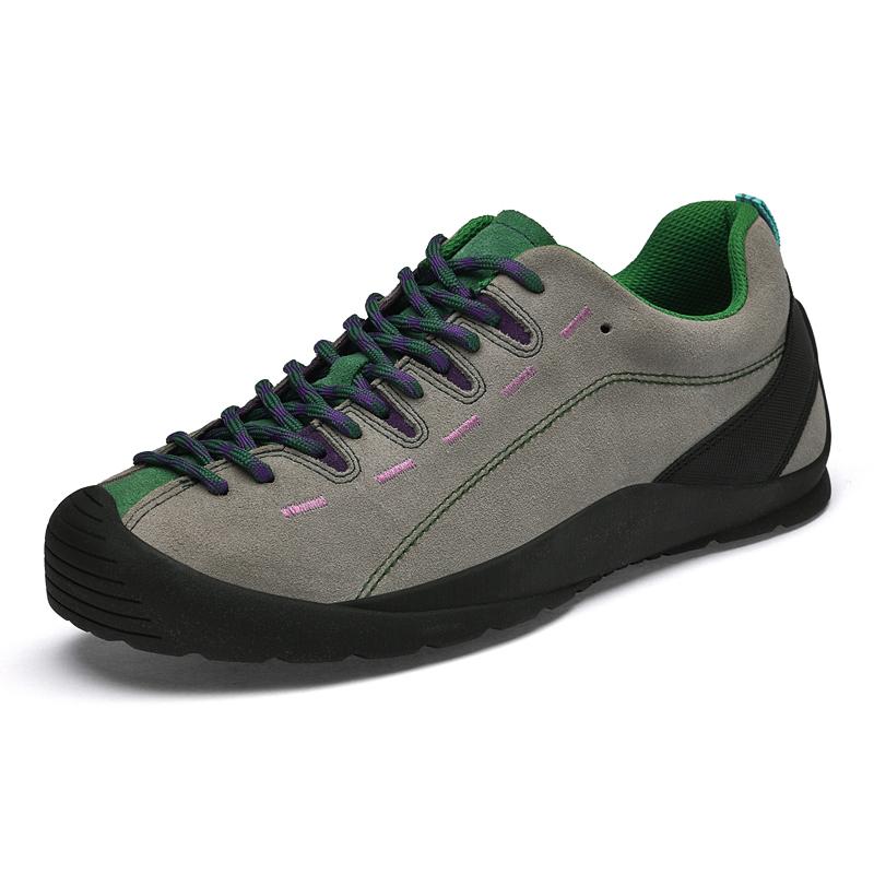 

Men s Suede Hiking Shoes Non-slip Lace-up Outdoor Sneakers Lightweight Casual Trekking Footwear 45 сірий